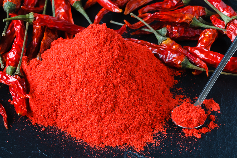 Red grind. Ground Red Pepper. Red ground.